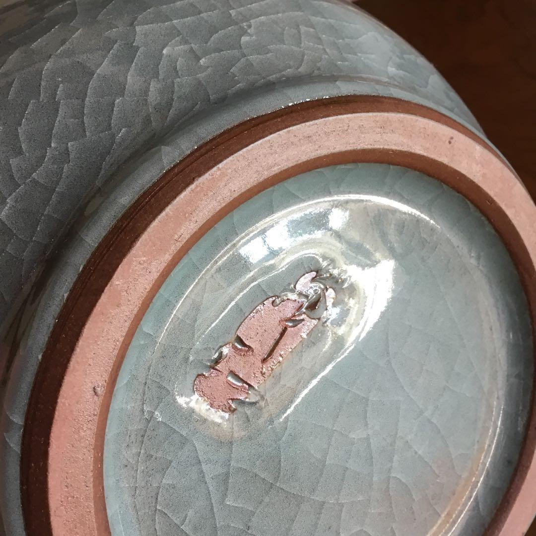 伝統工芸士　梶原茂正　花瓶　　　有田焼・しん窯 青花・源右衛門