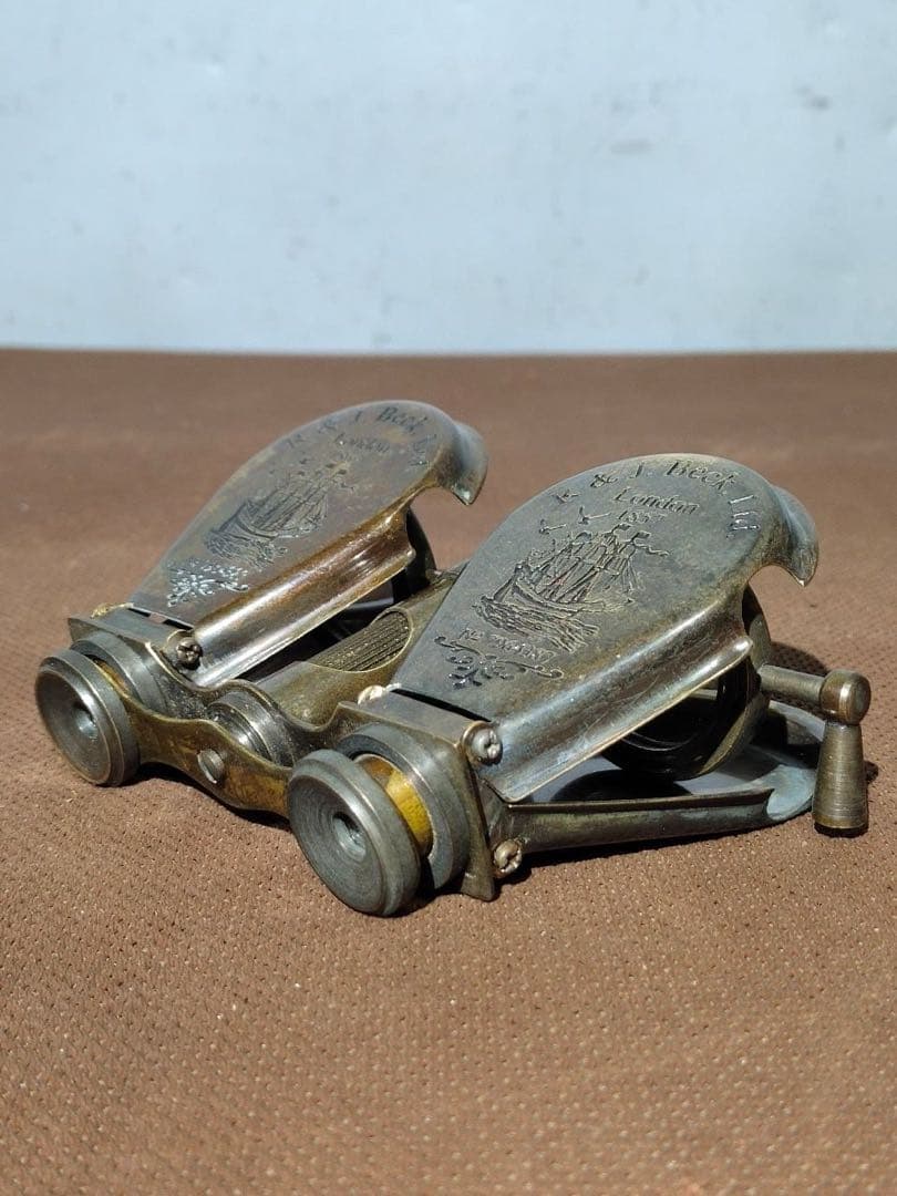 旧蔵　イギリス　海外銅製　望遠鏡 時代物　アンティーク　断捨離