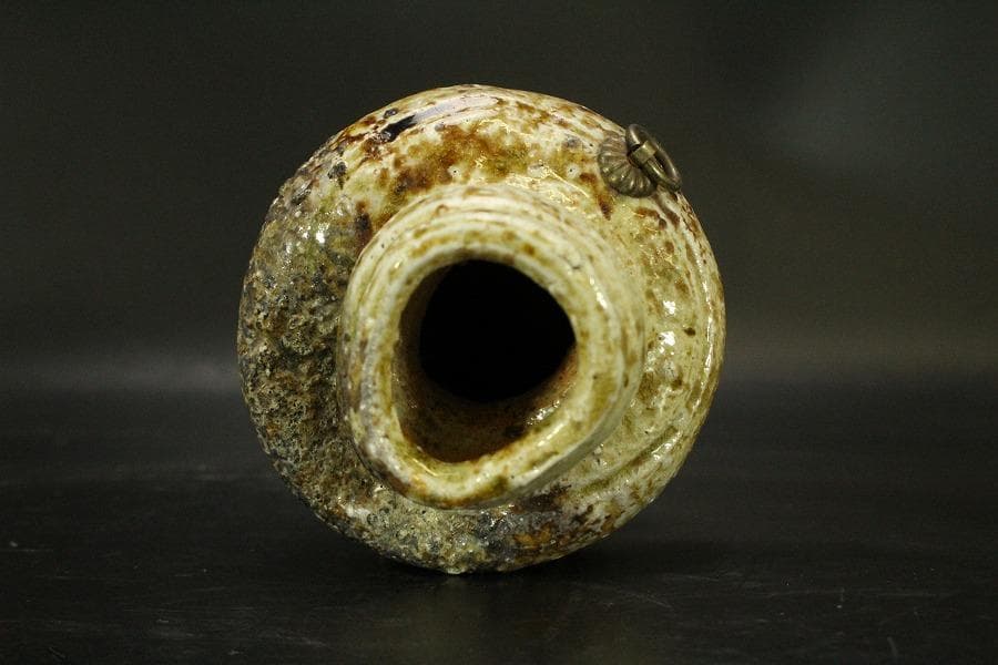 信楽焼 掛花入 高橋楽斎作 在印 美品(A600)