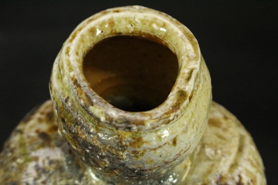 信楽焼 掛花入 高橋楽斎作 在印 美品(A600)