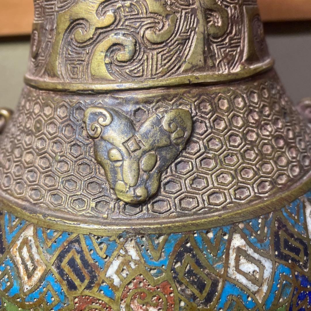 大日本帝国海軍司令部蔵　中国七宝花瓶