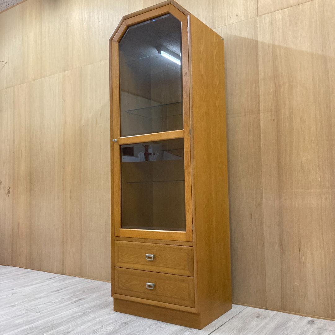 【オールドカリモク】ヴィンテージ　飾り棚　コレクションケース　キャビネット