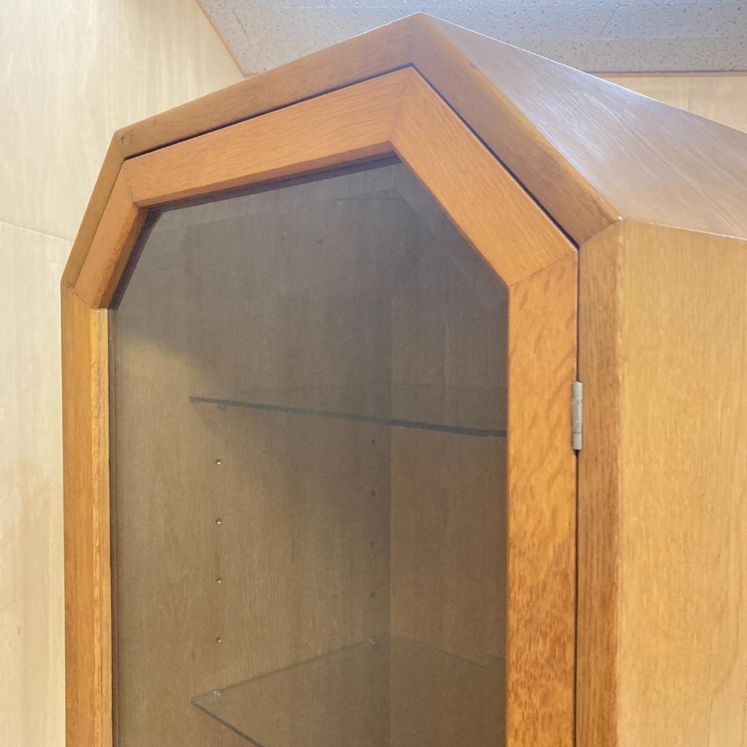 【オールドカリモク】ヴィンテージ　飾り棚　コレクションケース　キャビネット