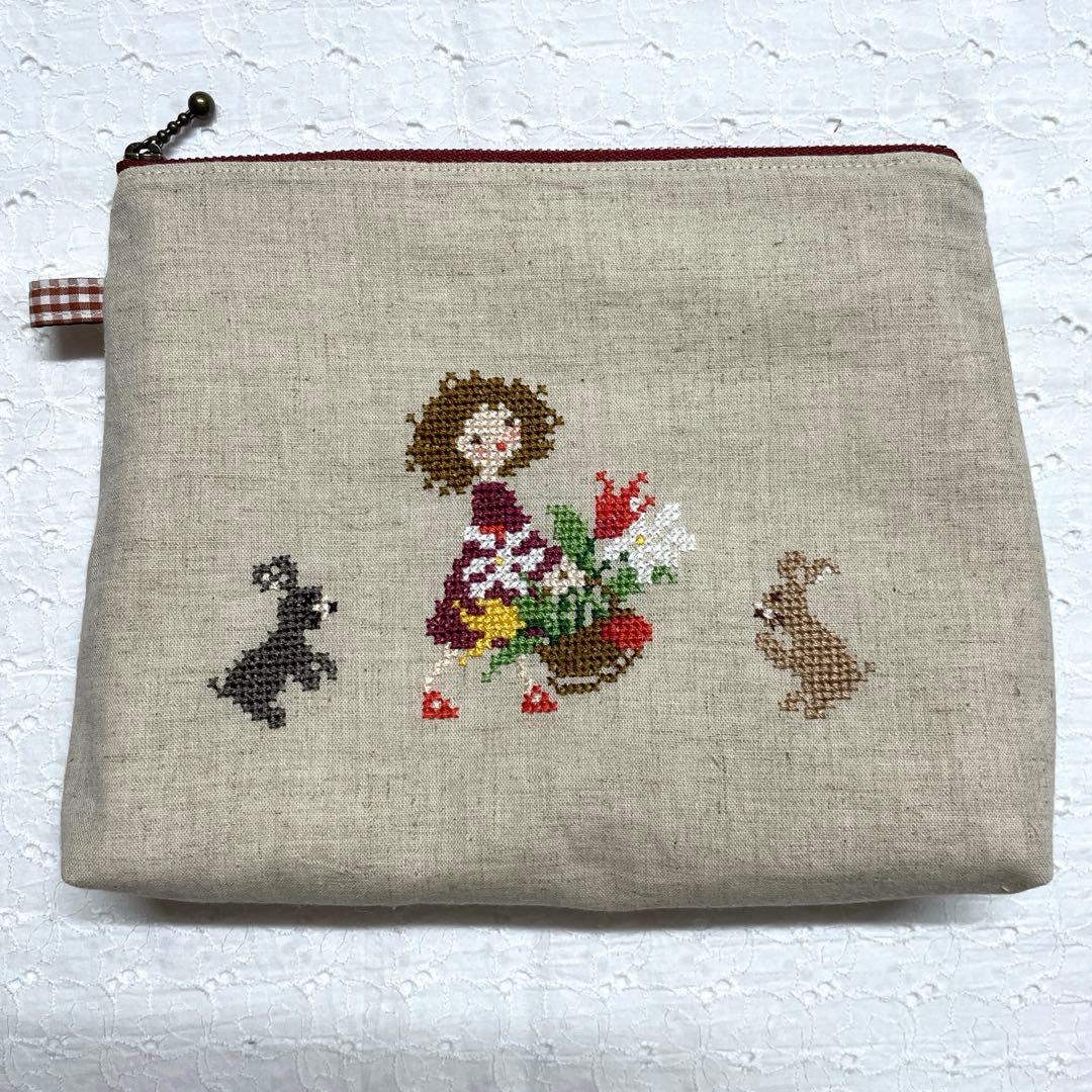 クロスステッチ 完成品 ファスナーポーチ サモイロフ オーダー56