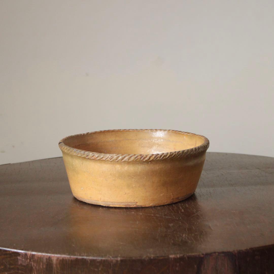 仏蘭西 黄釉 鉢 フランス アンティーク ブロカント 古道具