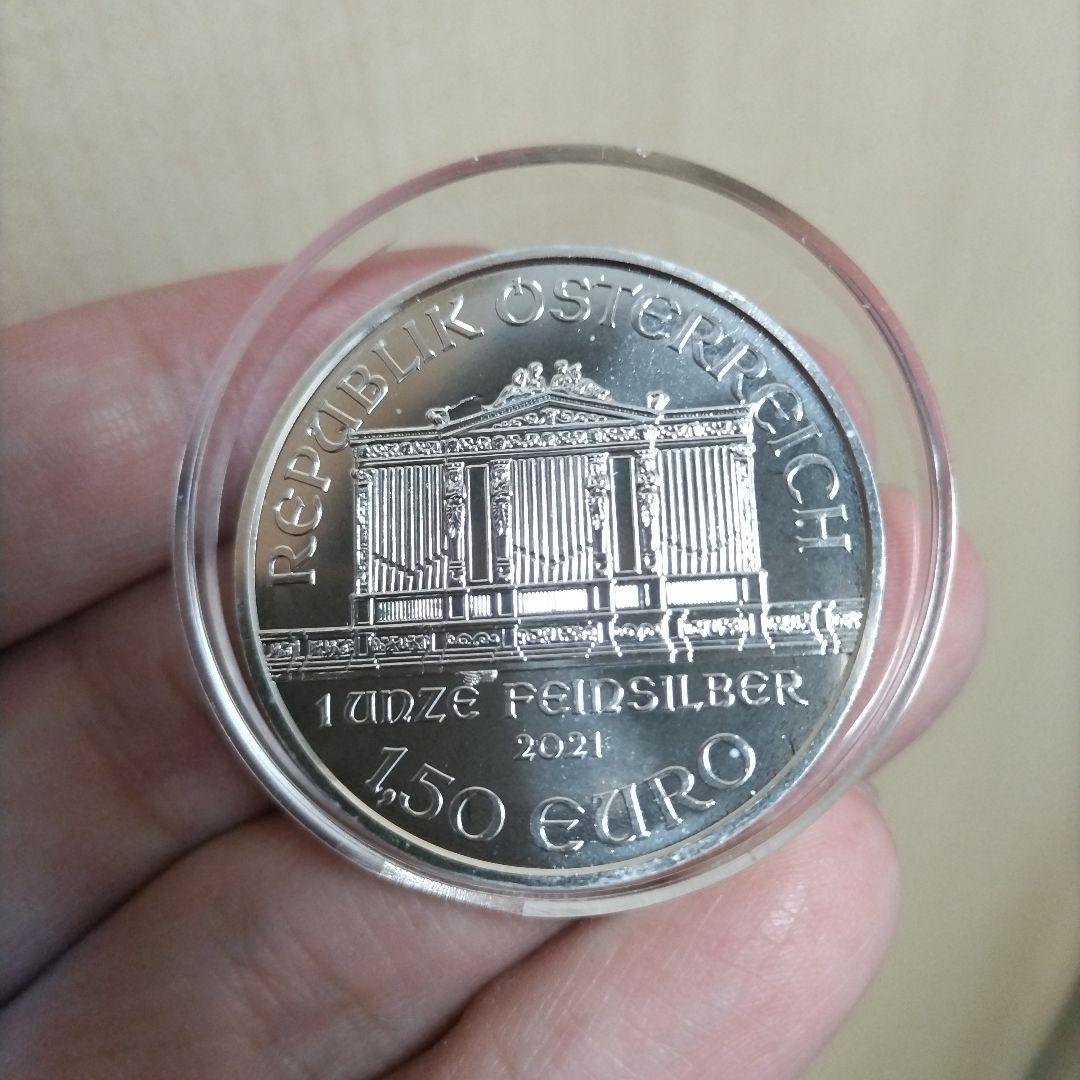 純銀　オーストリア 音楽銀貨 1オンス 1.50ユーロ キズあり