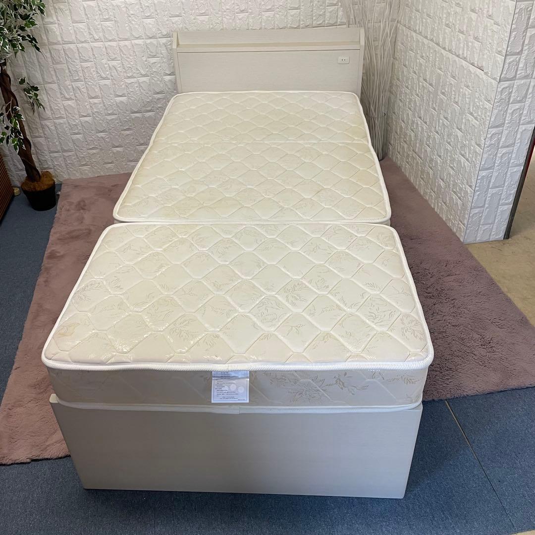 都内23区送料無料✨シングルベッド✨マットレス・フレームセット　引き出し収納付き