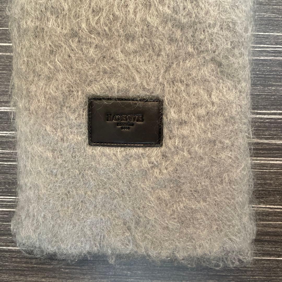 LOEWE ロエベ マフラー モヘヤ ウール グレージュ