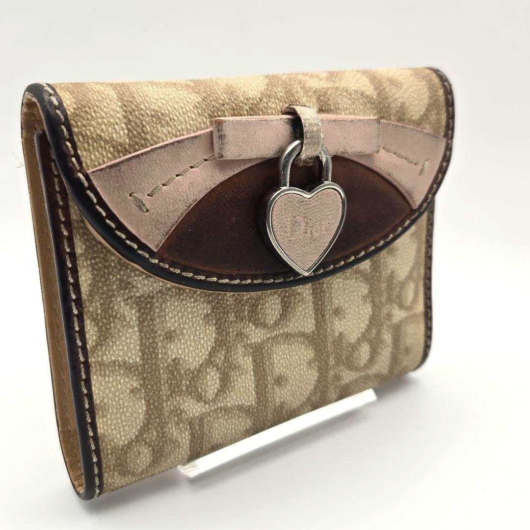 【美品】Dior 折り財布　トロッター　ハート　ロゴ金具　入手困難　レア　希少