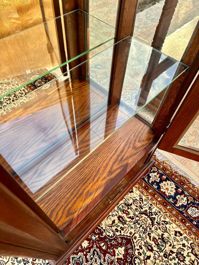 フランダースの家具屋さん オーク無垢 スリムキャビネット 飾り棚 幅73cm