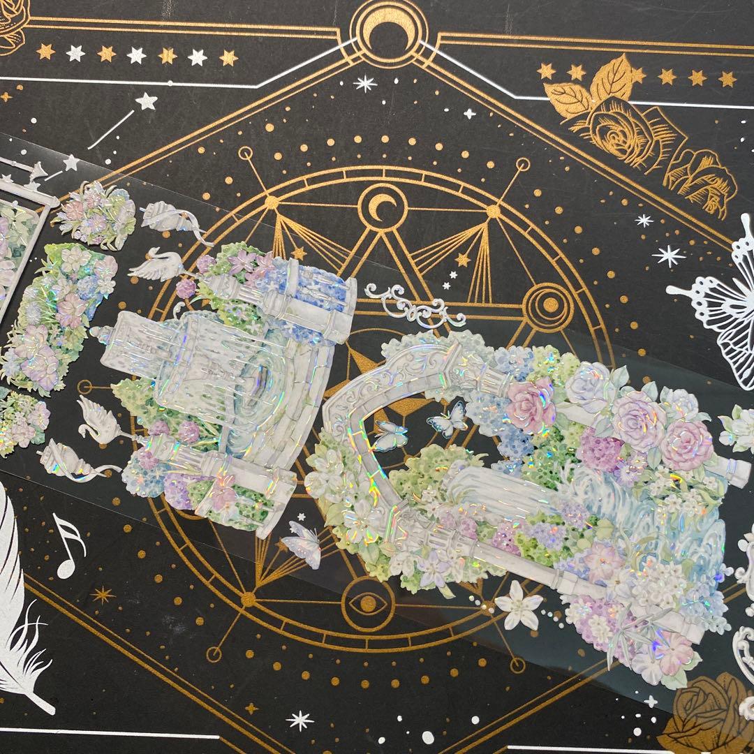 【9272】海外　マステ　中古巻　貝殻光マスキングテープ　残量多め　装飾背景系