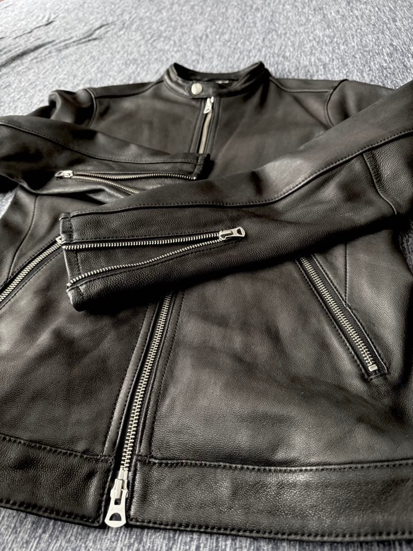 フリークスストア シングルライダースジャケットゴートレザーM 山羊 黒