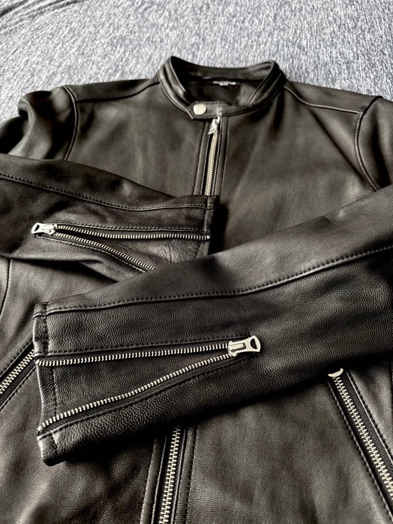 フリークスストア シングルライダースジャケットゴートレザーM 山羊 黒