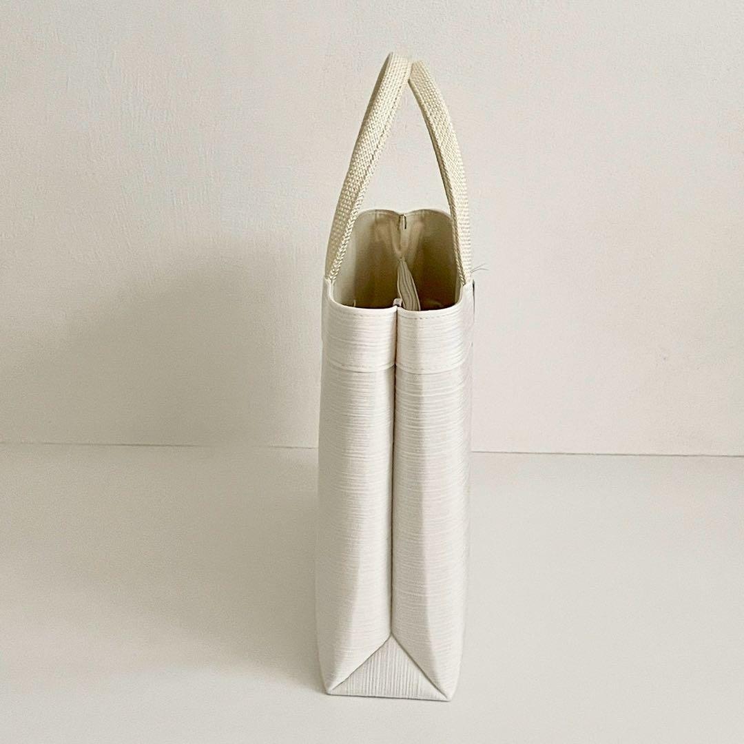 衿秀　和装バッグ　トートバッグ　お稽古バッグ　A4　白　ホワイト　日本製