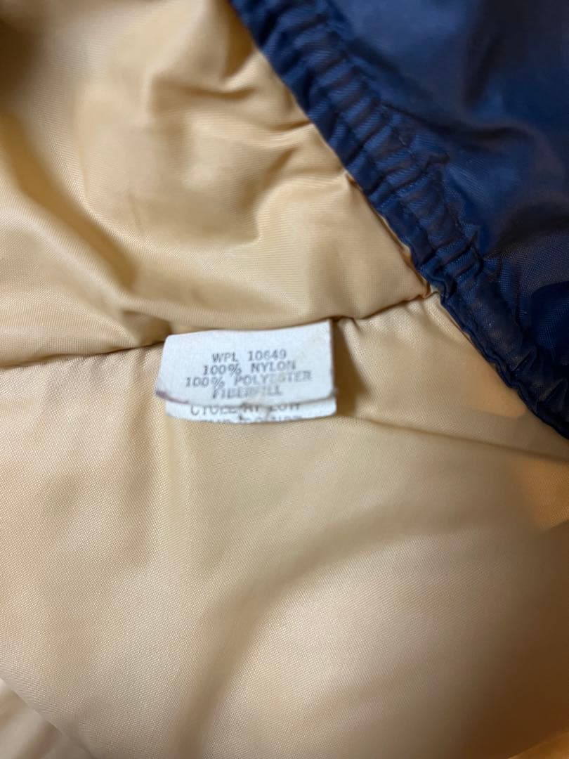 ダウンベスト　転写　フォト　ビンテージ　激レア　希少　ピクチャー　ネイビー