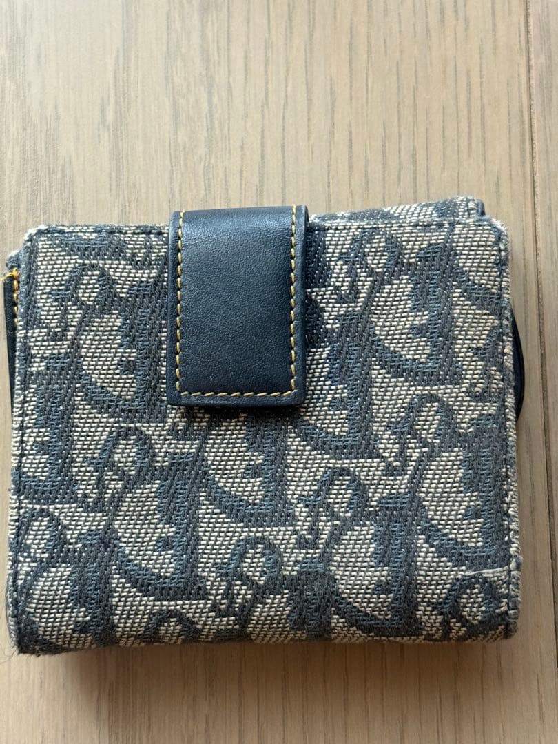 Dior 二つ折り財布 モノグラム柄 グレー系　正規