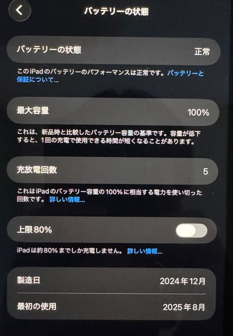 美品 Apple iPad mini 第7世代 Wi-Fiモデル スペースグレー