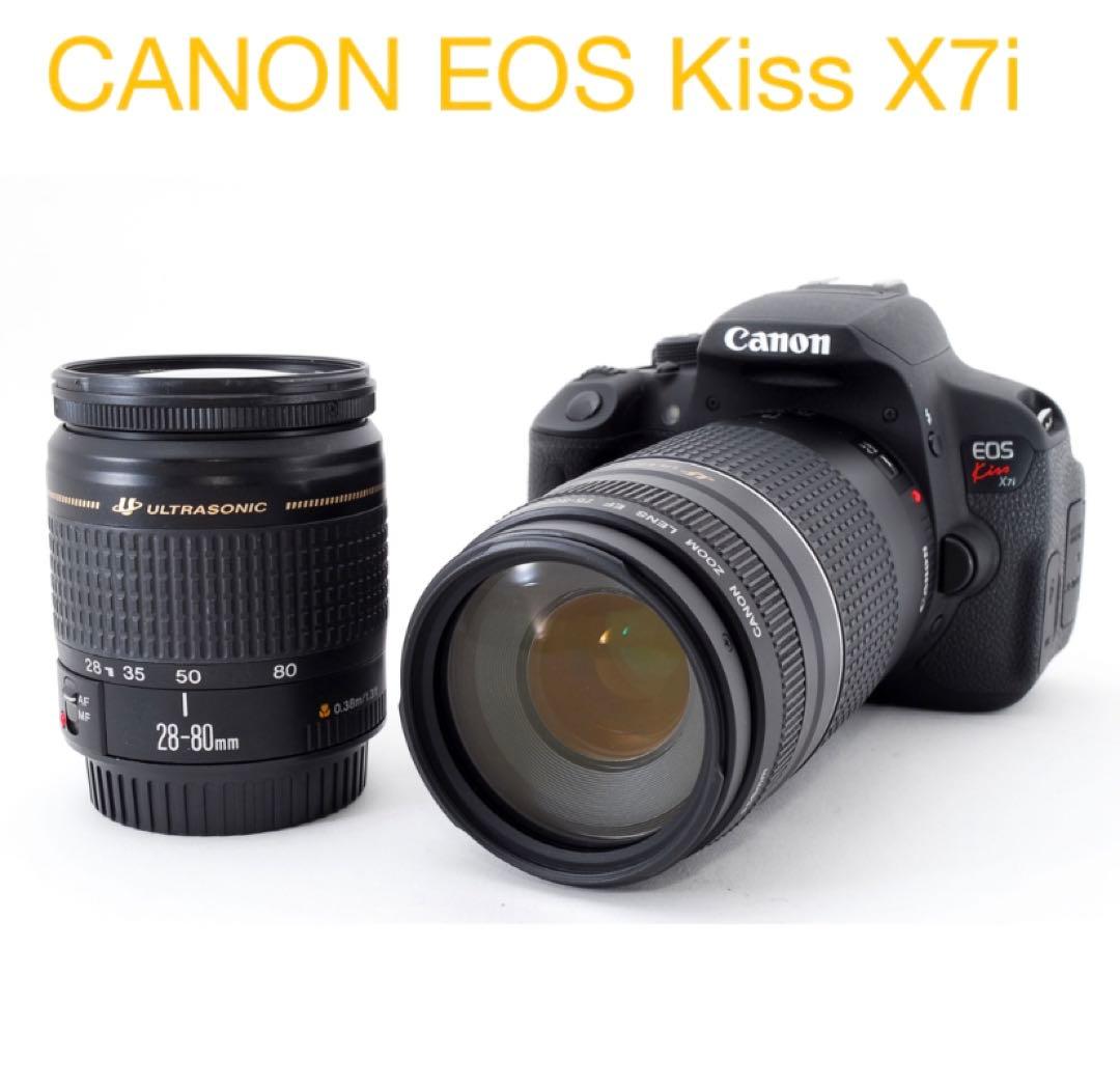 デジタル一眼レフカメラCanon kiss x7i標準&望遠ダブルレンズセット
