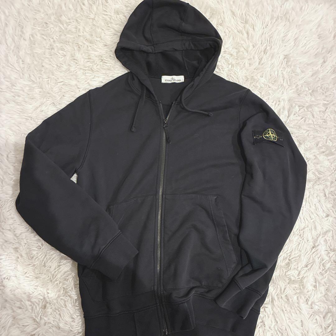 STONE  フルジップ パーカー 黒 L