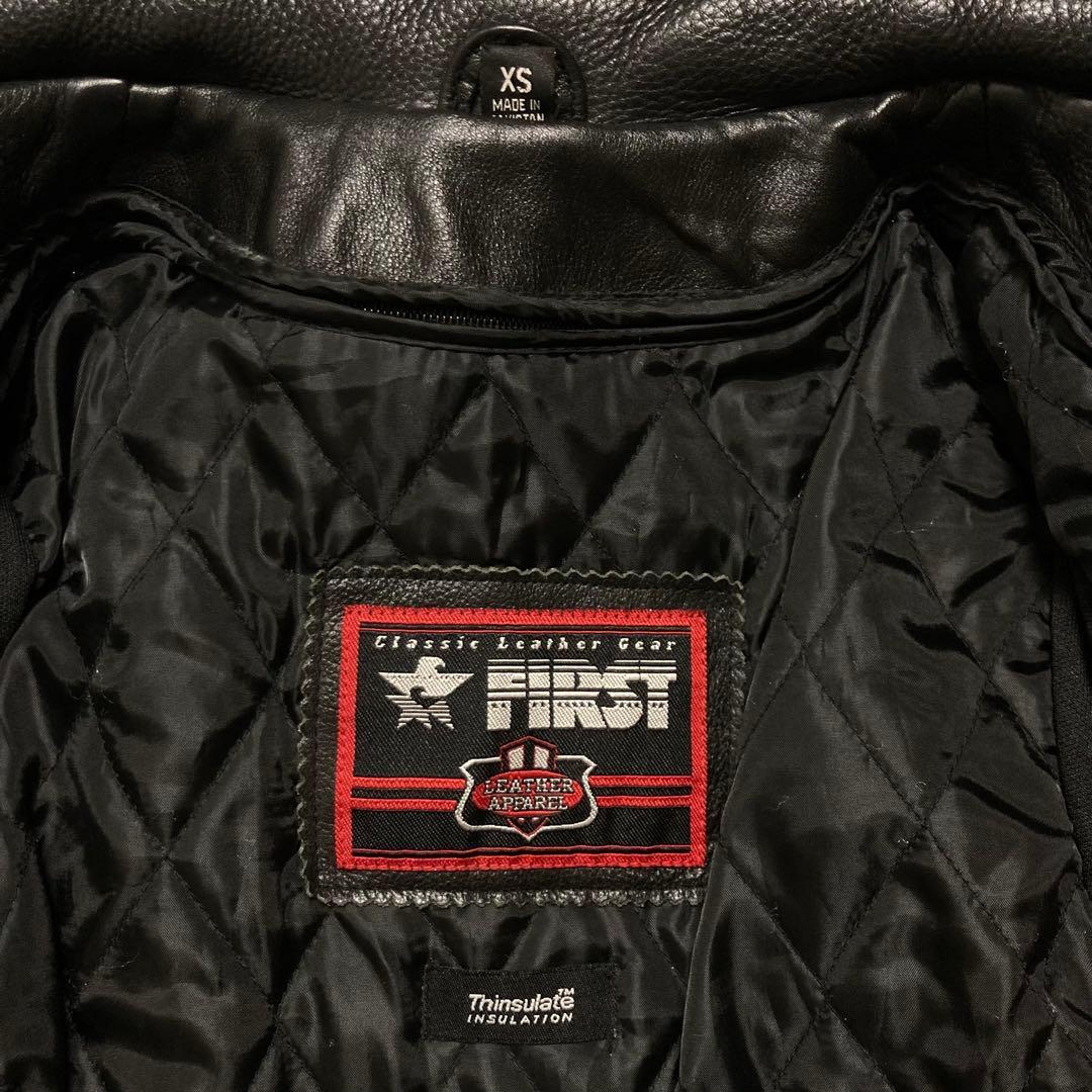 【希少】90s vintage レザーシングルライダースジャケット 黒　ブラック