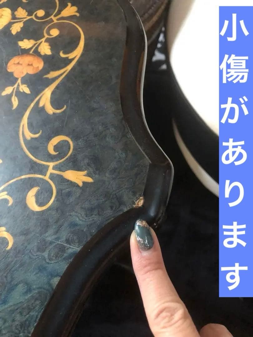 高級♦️象嵌 イタリア ヴィンテージ テーブル♦️トライポッドレッグ♦️花柄♦️送料込