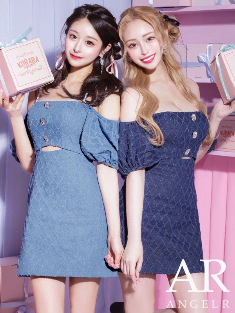 angelr デニムドレス　M ブルー　シュガー