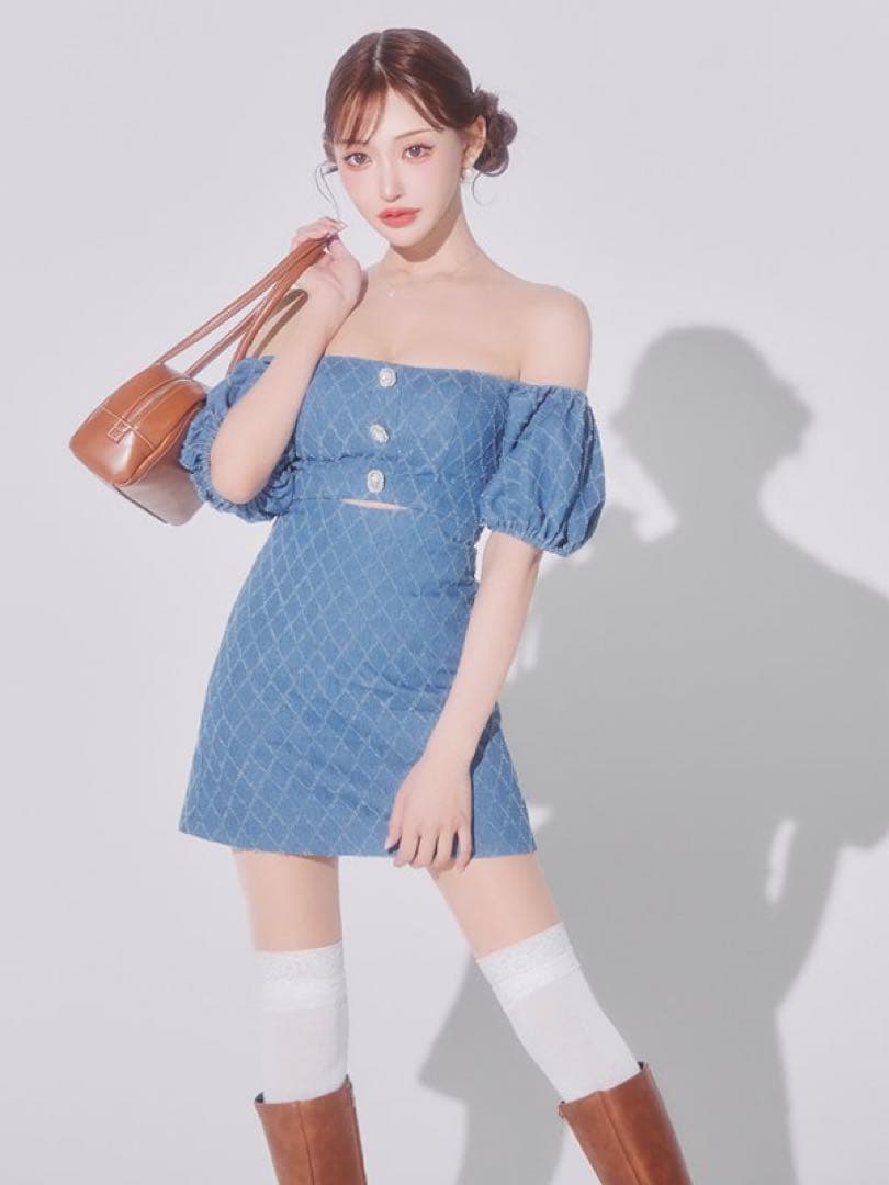 angelr デニムドレス　M ブルー　シュガー