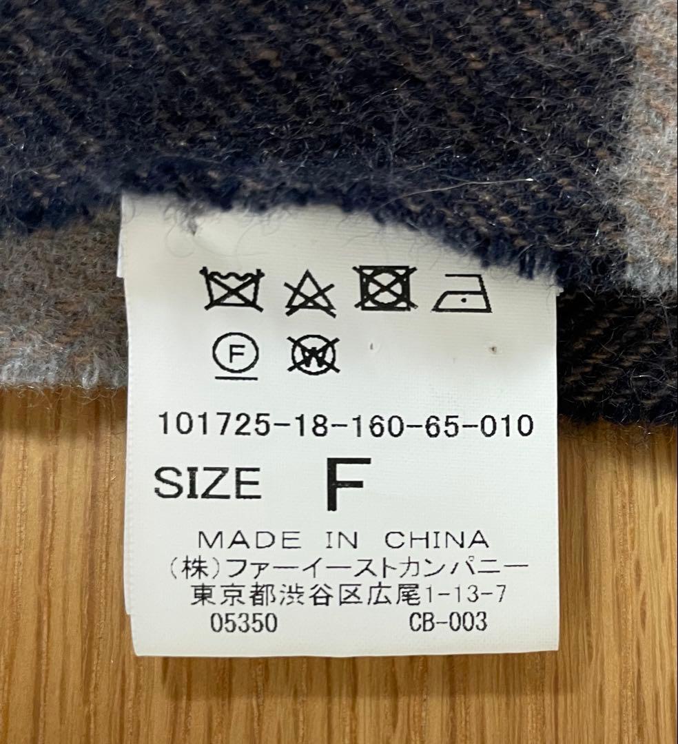 ANAYI カシミヤ100% チェック柄マフラー