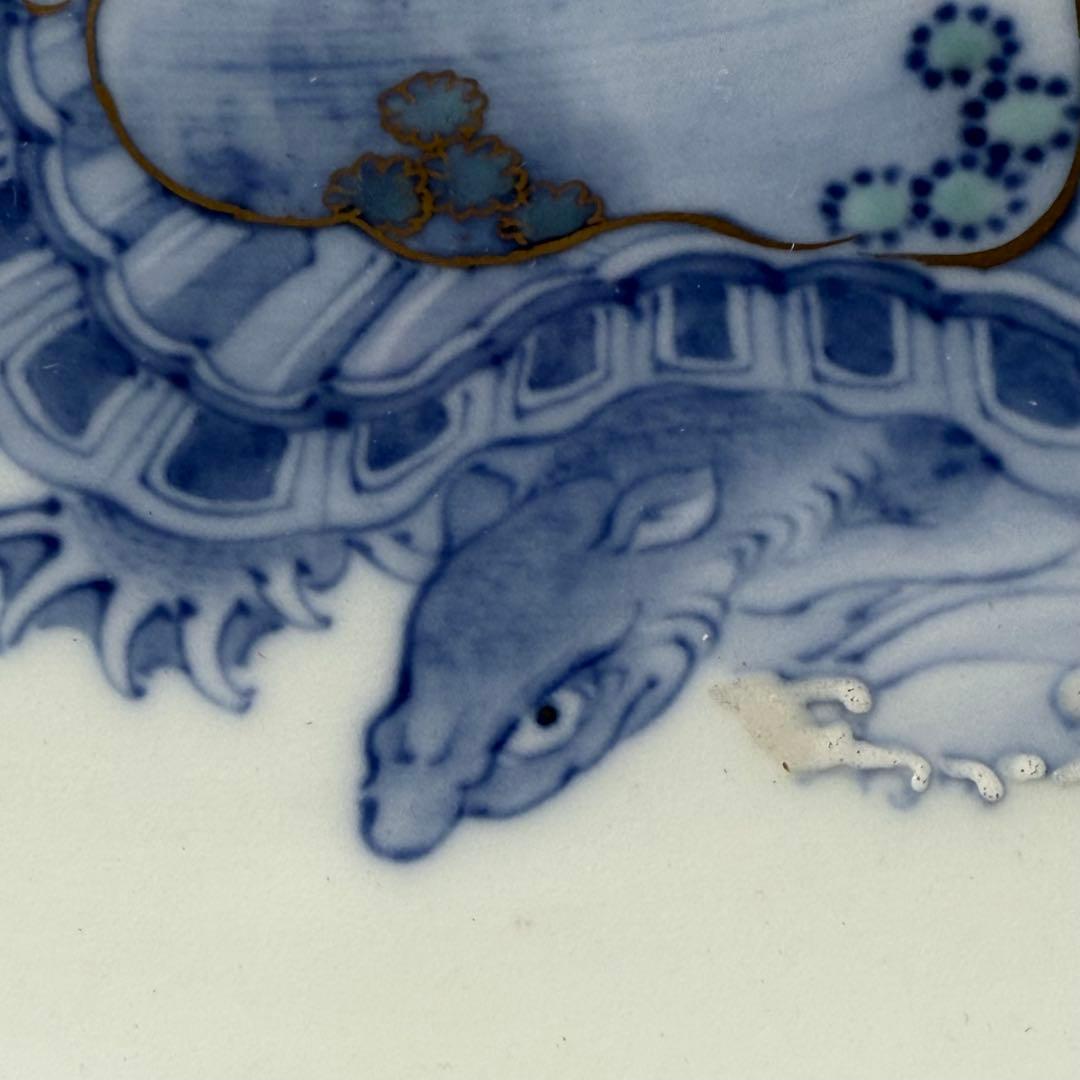 明治〜大正期　幻の窯　蔵春亭久富製磁所　染錦鶴亀文大鉢　超絶細密絵付　博物館級