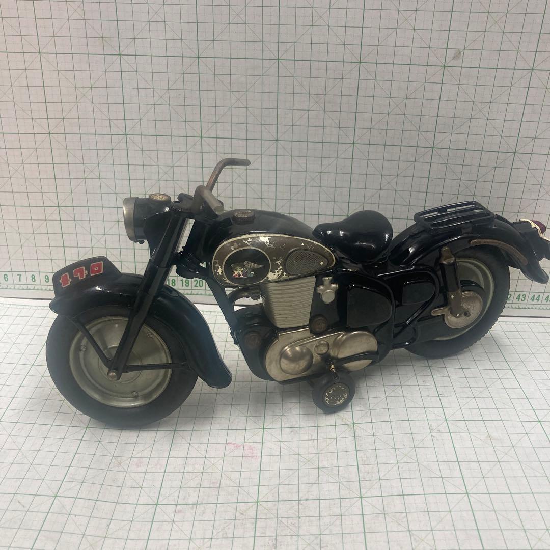 1950年代BC旧バンダイ製赤箱シリーズ初期フリクション可動力カワサキメグロ黒