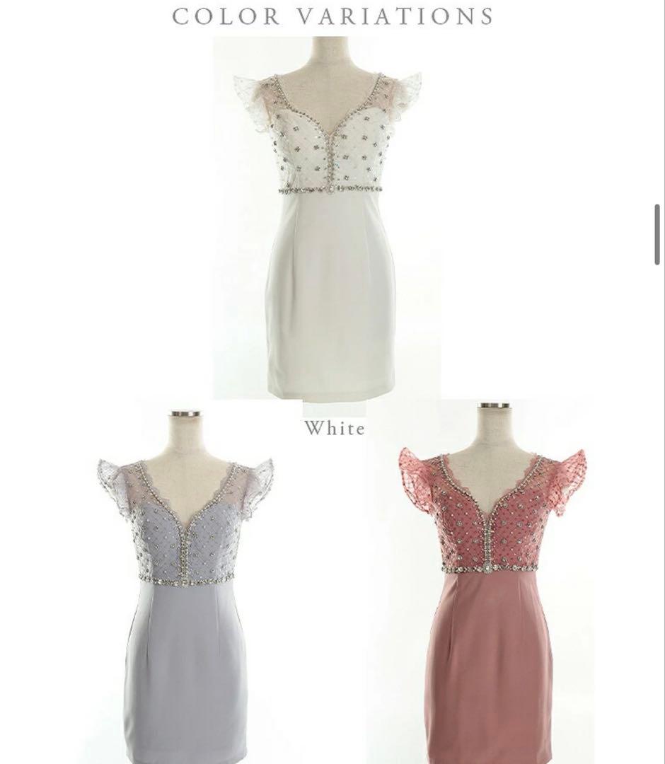 ROBE de FLEURSローブドフルール　フリルビジュータイトミニドレス