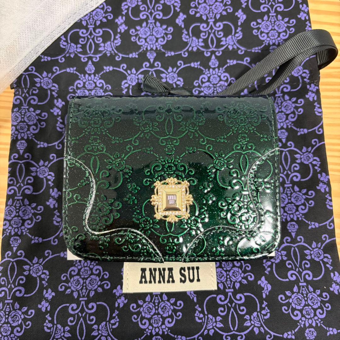最安値✨【新品】 アナスイ ルーミー 折り財布 グリーン ミニウォレット①