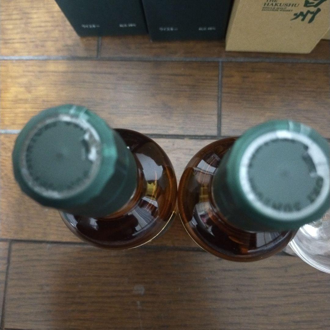 白州蒸留所限定ウイスキー 白州180ml2本と非売品グラス２個セット