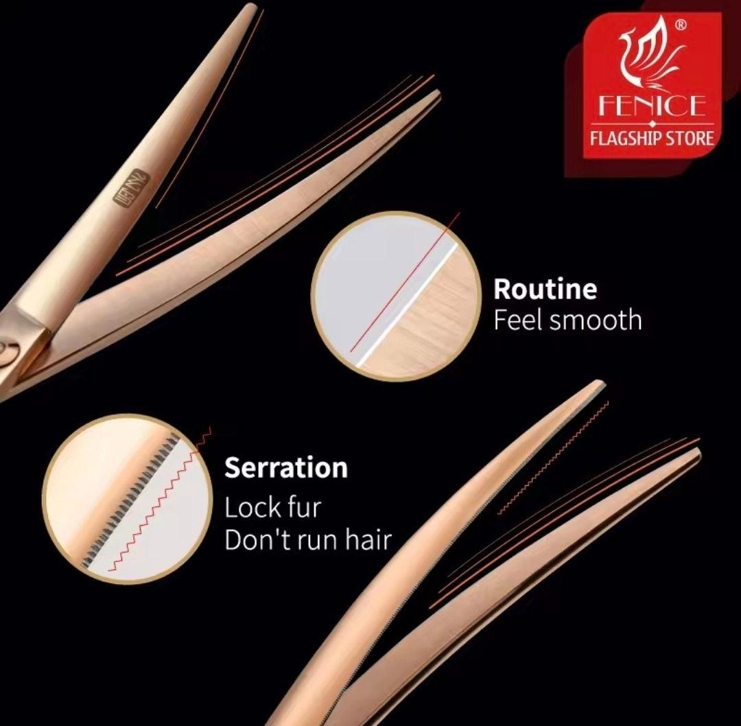 新品★フェニーチェ ★カーブシザー ギザ刄★7in &6.5in 2本セット