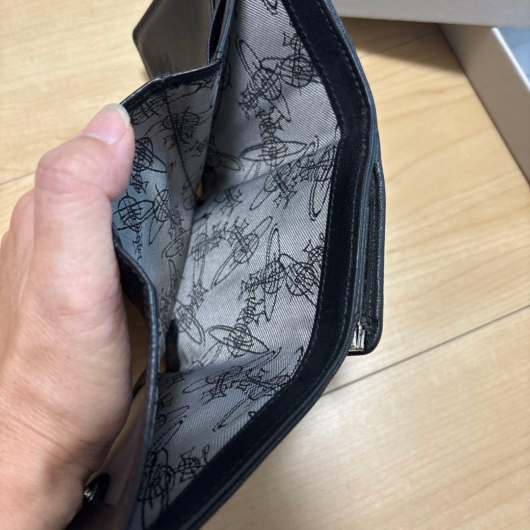 ヴィヴィアンウエストウッド がま口 2つ折り 財布 オーブ 黒　箱あり