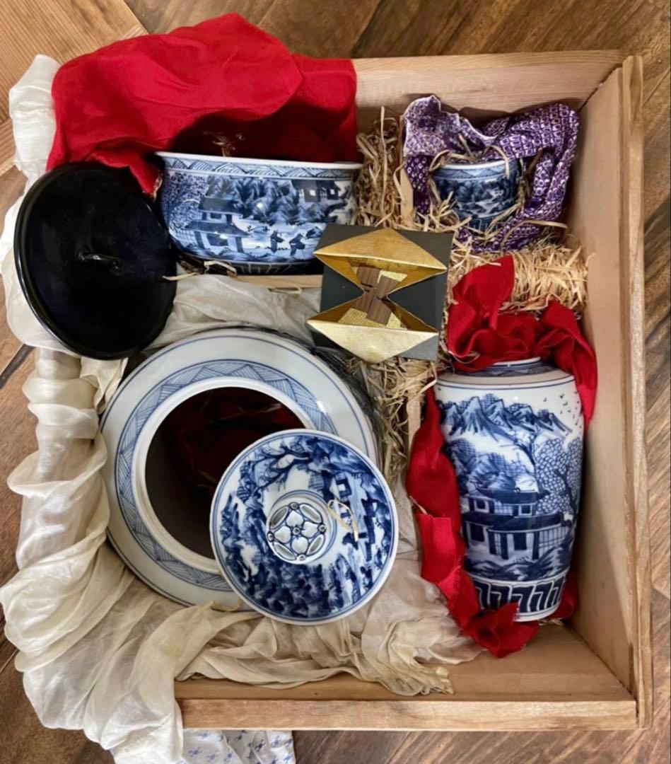 茶道具_青華山水画_皆具_平安_特泉造