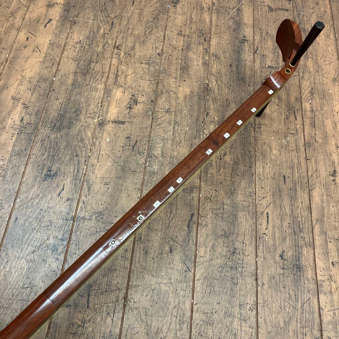 昭和レトロ 三味線 丸打胴 中棹 花梨 民謡 地唄 弦楽器 和楽器 ハードケース