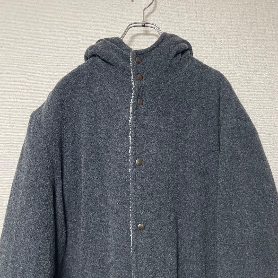ジョルジオアルマーニ ウールコート フード付き イタリア製 グレー