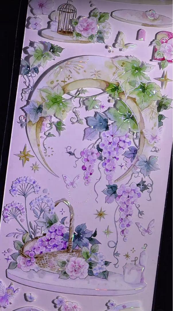 【8582】海外　マステ　3/5/巻売り　貝殻光マスキングテープ　夢神の庭