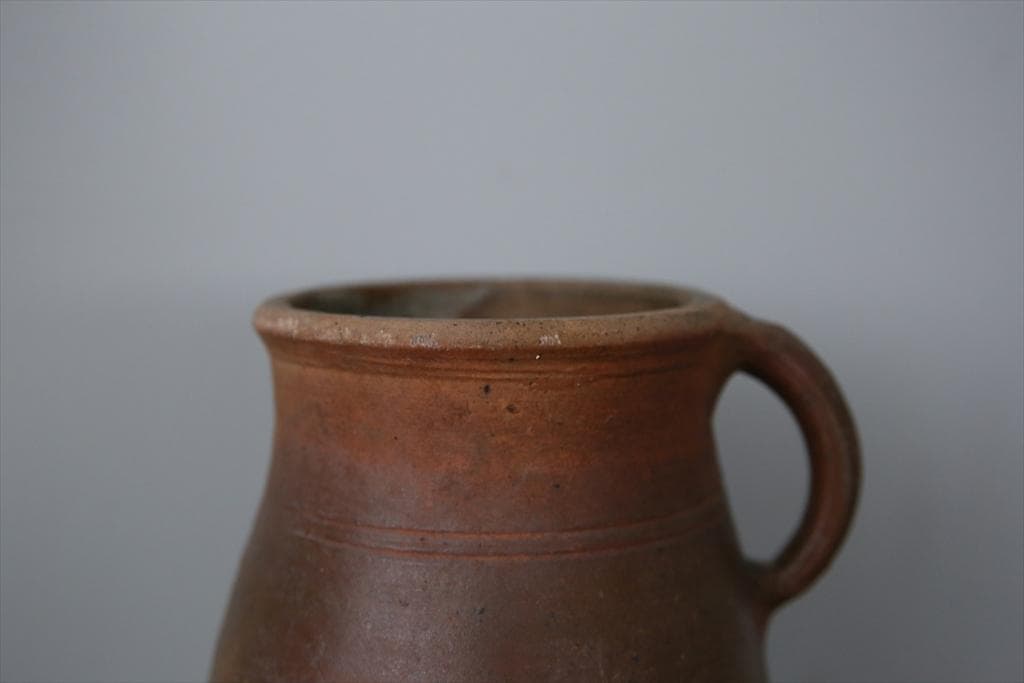 フランスアンティーク陶器ボトル//花瓶/花器/フラワーべース(86-56-1)