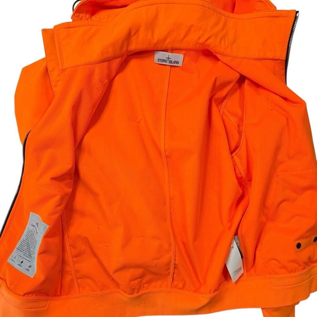 ストーンアイランド ソフトシェル ジップアップパーカー 蛍光オレンジ M