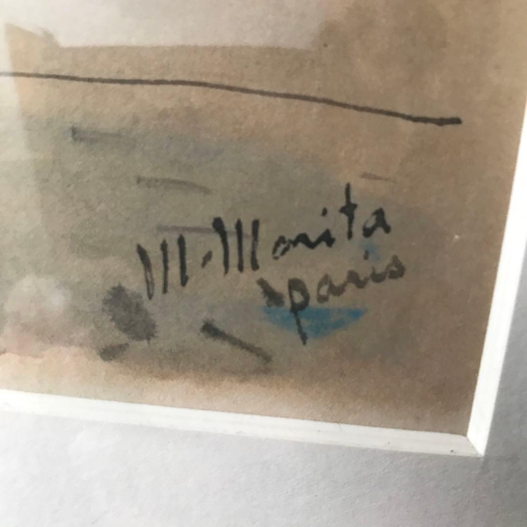 【パリの風景】サイン署名入り 水彩画（油彩風タッチ・匿名配送可）