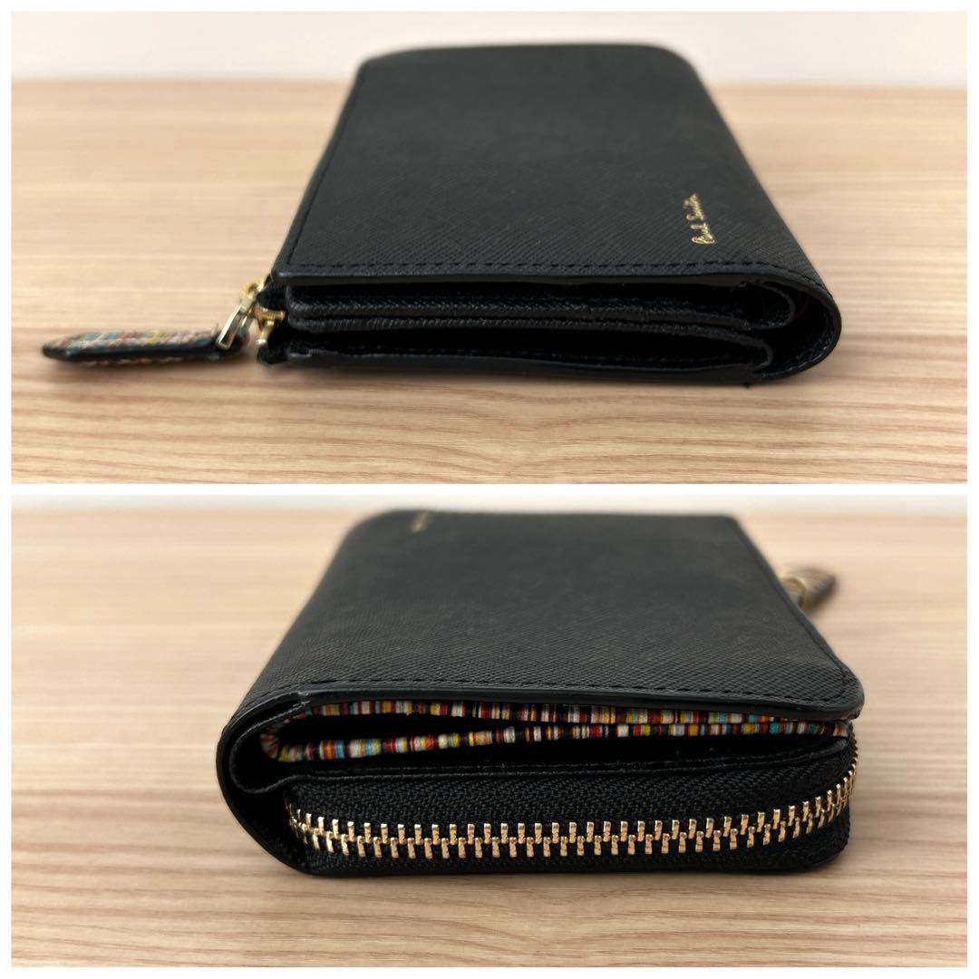 【未使用近✨️】Paul Smith ジップストローグレイン 2つ折り財布 黒