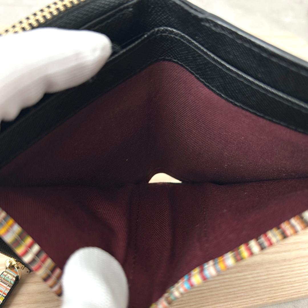 【未使用近✨️】Paul Smith ジップストローグレイン 2つ折り財布 黒