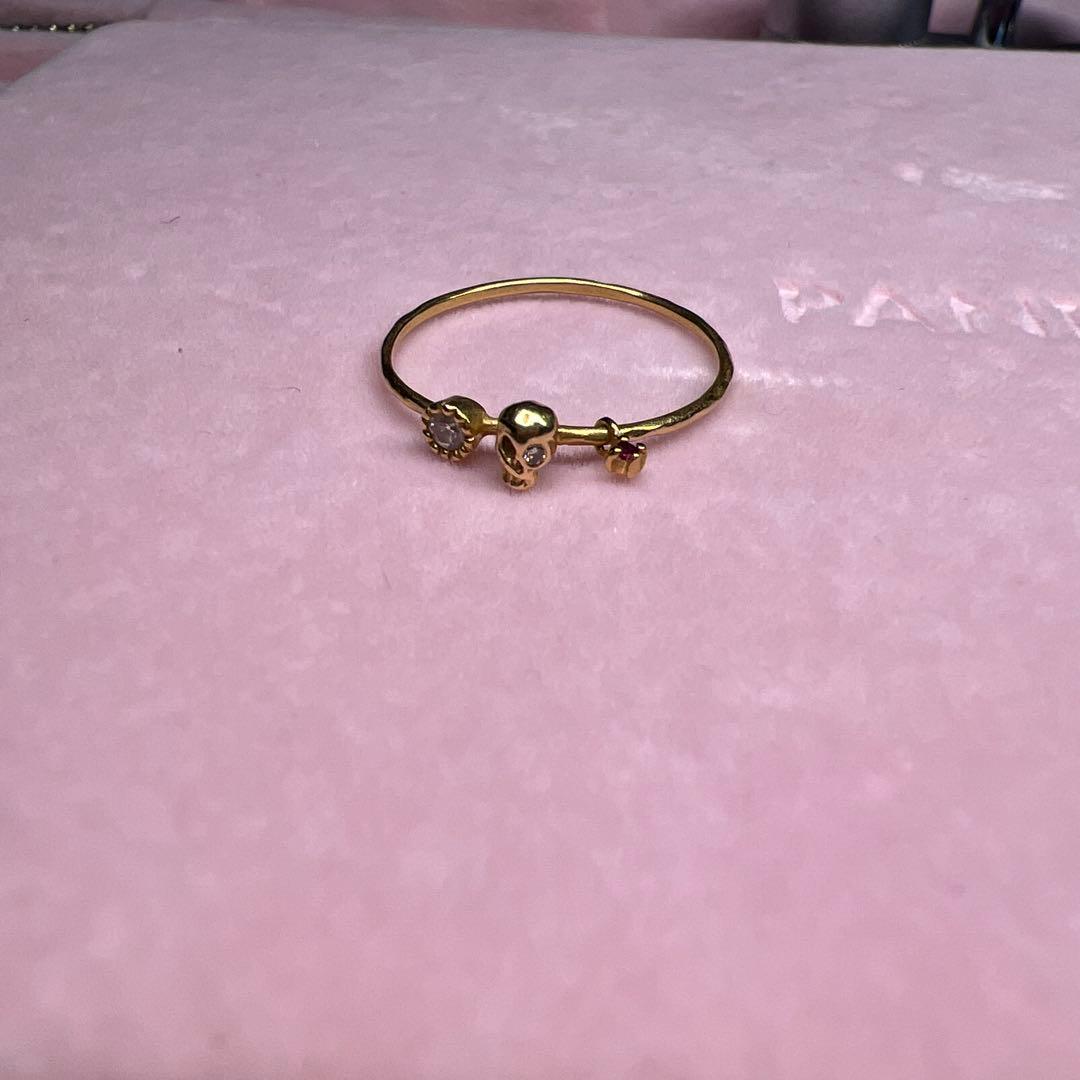 little emblem ダイア ルビー スカルリング 10号 k18