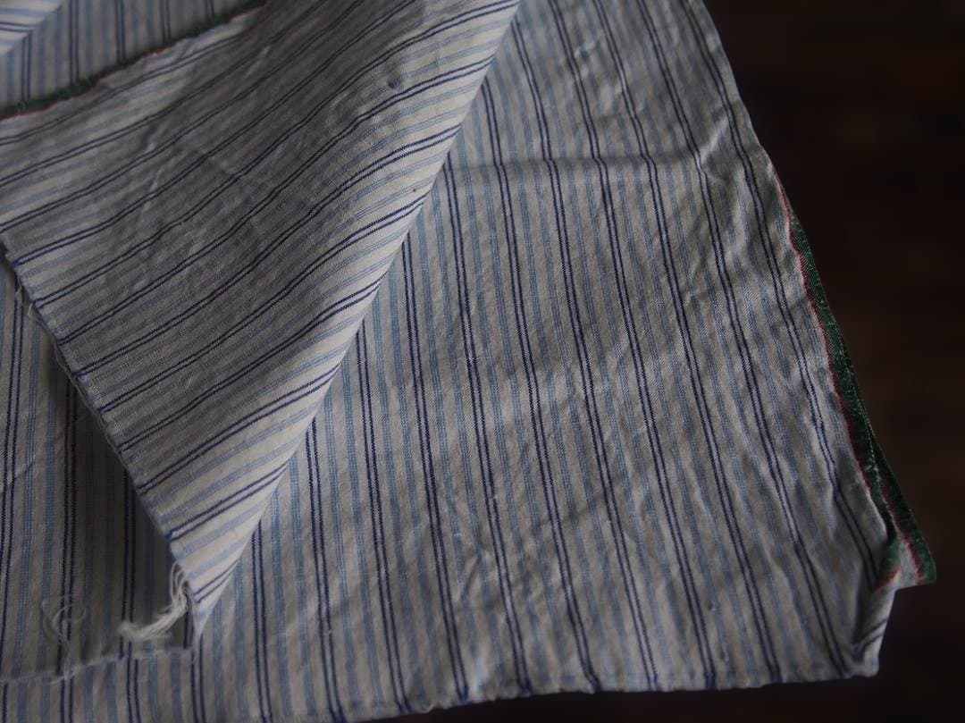 青系 ストライプ コットン 生地 71c×386c ファブリック 縞 /K299