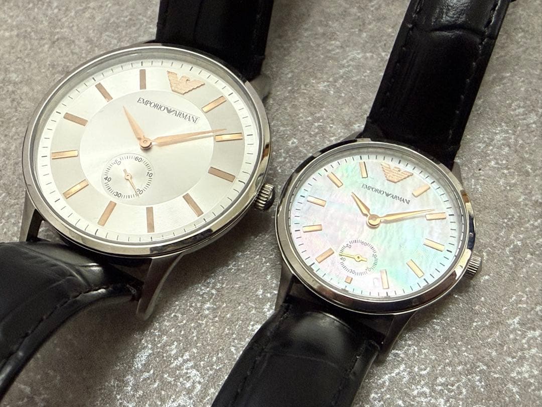 腕時計 ペア エンポリオアルマーニ AR-9113L AR-9113M シェル