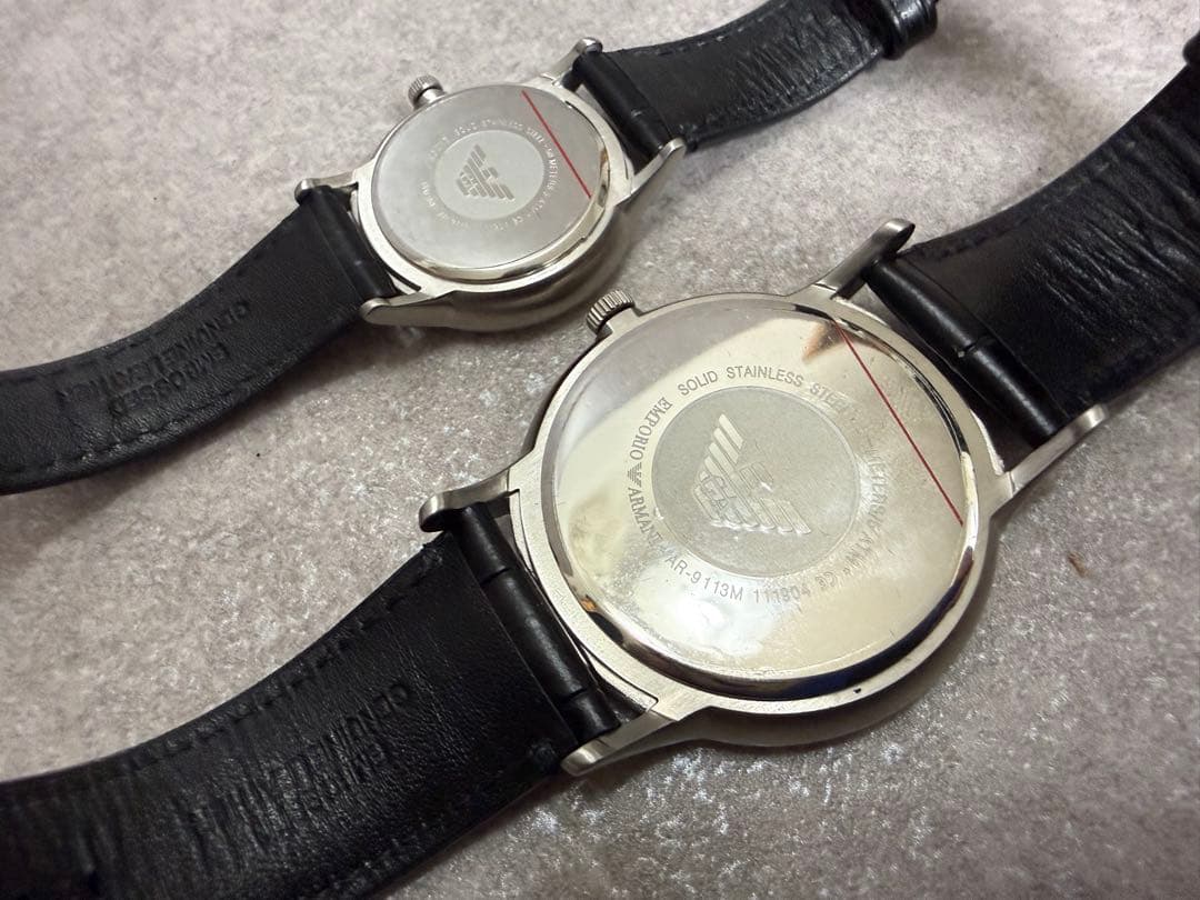 腕時計 ペア エンポリオアルマーニ AR-9113L AR-9113M シェル