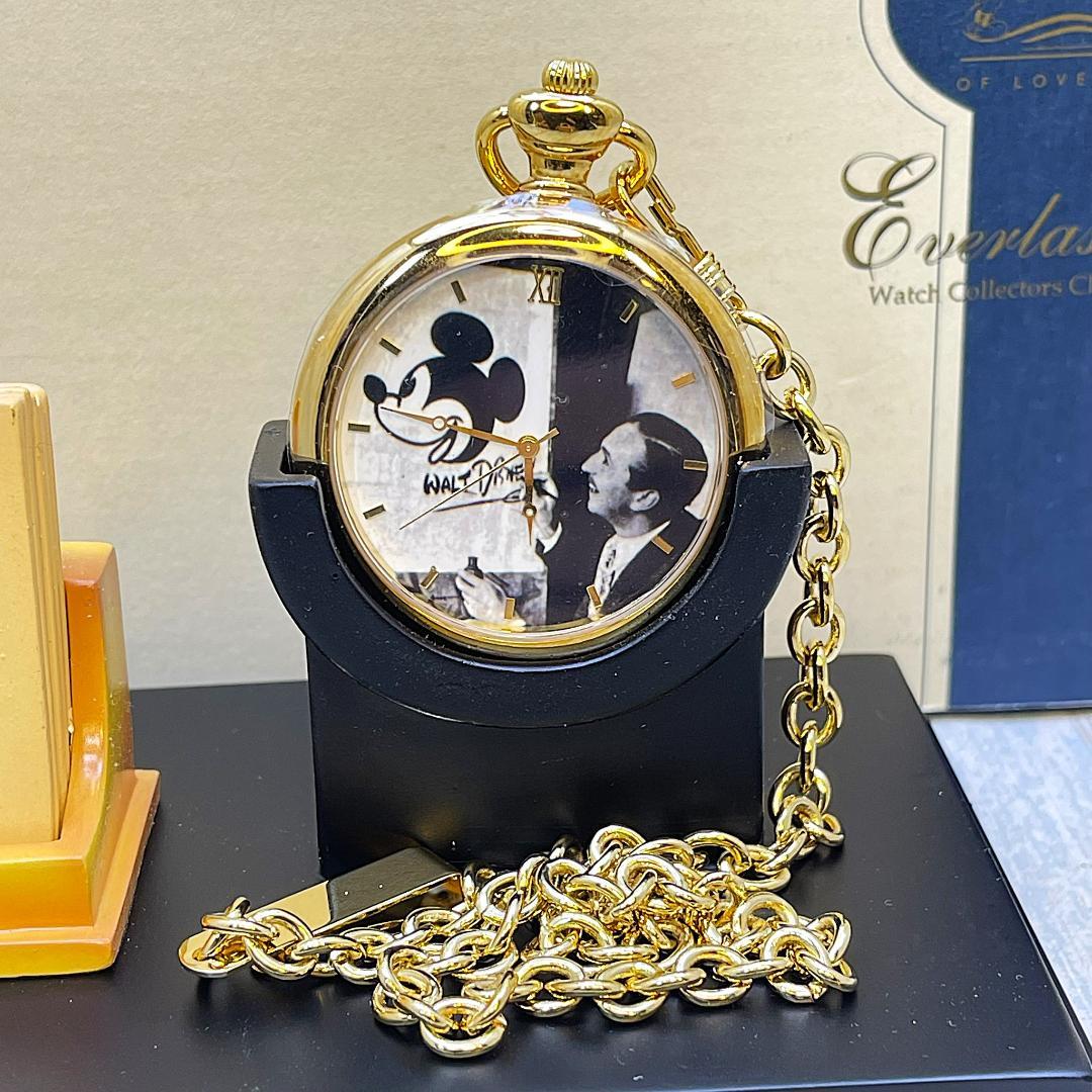 7500個限定 レア★ミッキーマウス ウォルトディズニー 懐中時計 時計スタンド