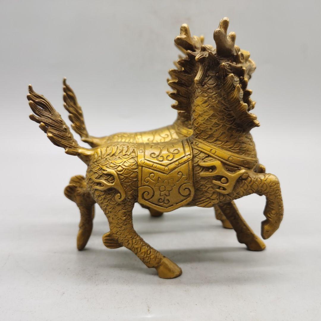 銅器 麒麟 鎮宅 辟邪 開運 風水 招財 置物 装飾品 工芸品